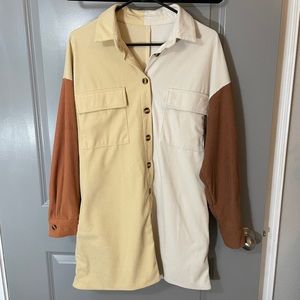 Tri-Color Corduroy Dress